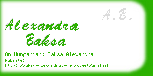 alexandra baksa business card